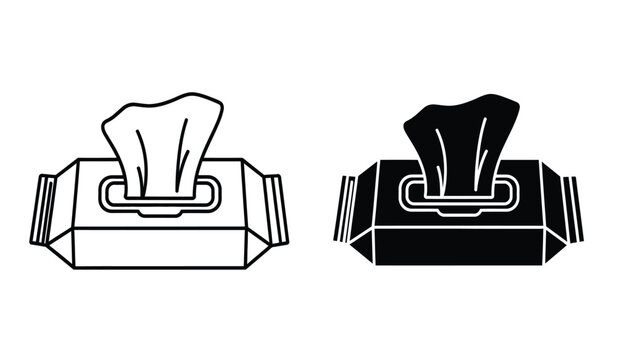 Tissue box silhouette illustration with black and white contrast