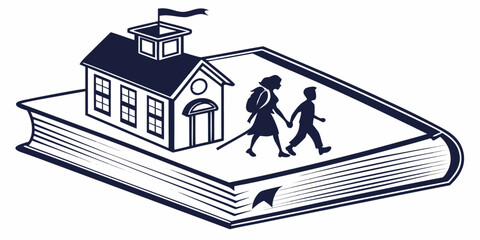 A detailed illustration of a house with a helicopter landing pad on a book. © AE