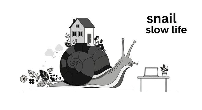 Snail shell slow moving animal creature.