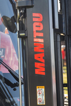 Bednary, Poland - September 21, 2024: Agroshow. Agricultural machine with Manitou inscription. Manufacturer of agricultural equipment