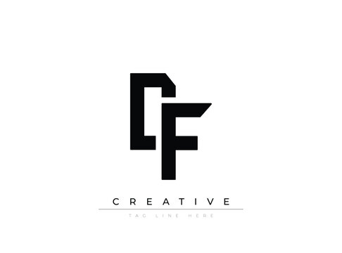 Minimalist CF logo design with creative typography and modern lines