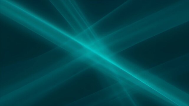 Abstract teal background with diagonal rays of light intersecting at the center