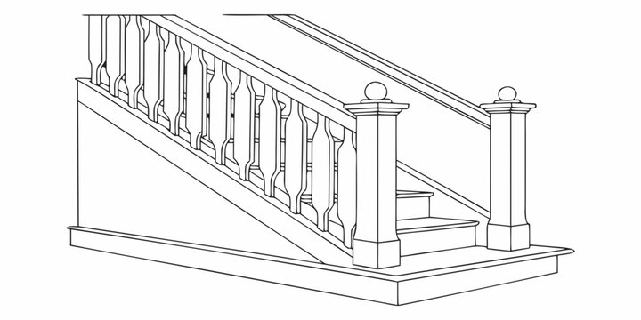 Elegant white marble staircase with intricate balustrades and pillars