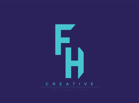 Modern stylized FH logo with creative tagline design on dark background