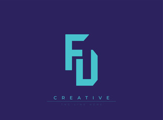 Fototapeta premium Modern stylized FD logo with creative tagline placeholder design