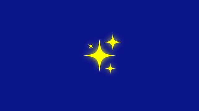 twinkle Stars blast animated, shiny glowing star animation, Glitter sparkle animated, flat vector doodles, shiny glowing stars animation, blinking bokeh light effect black scree background. 4k video