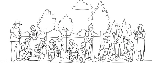 Obraz premium people in park illustration