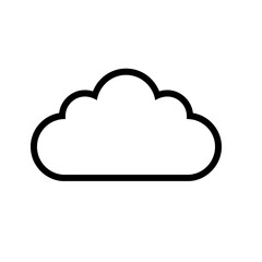 Fototapeta premium A simple black cloud icon on a white background