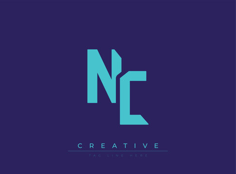 Modern stylized monogram logo with creative tagline design