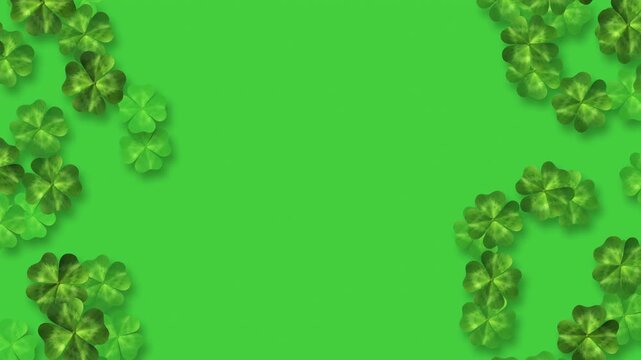 Saint Patrick Day Four Leaf Clover Falling loopable background