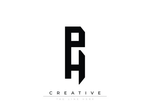Modern stylized monogram logo with creative tagline placeholder design