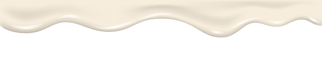 Dripping white paint, yogurt or milk 3d texture.