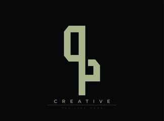 Fototapeta premium Modern geometric logo design featuring stylized letter P with creative tagline placeholder