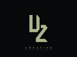 Obraz premium Modern Minimalist Logo Design Featuring UZ Lettering With Creative Tagline