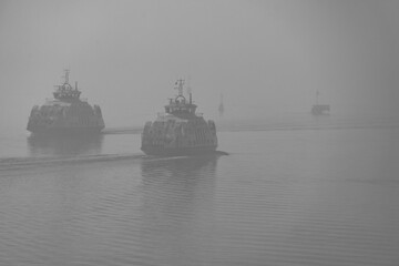 Obraz premium Der Oslofjörd im Nebel
