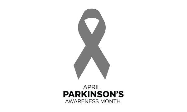 Parkinson's awareness month grey ribbon logo