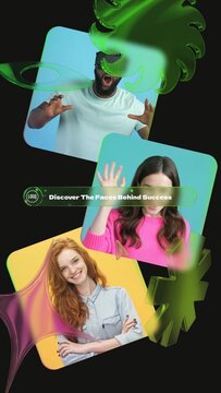 Gradient Glass Search Identity Reveal - Vertical