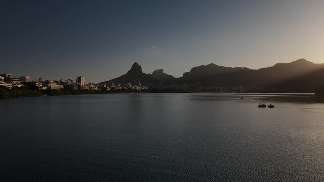 Vista a&eacute;rea da Lagoa Rodrigo de Freitas no Rio de Janeiro.