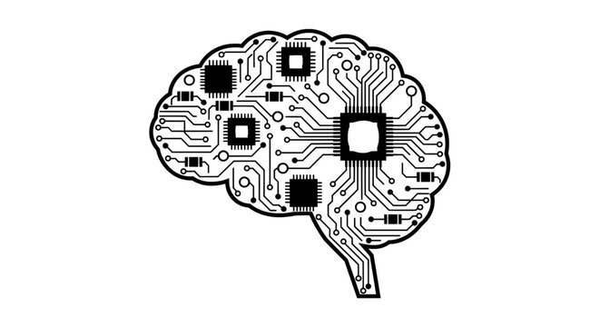 Electronic brain composed of circuit components in symmetrical layout