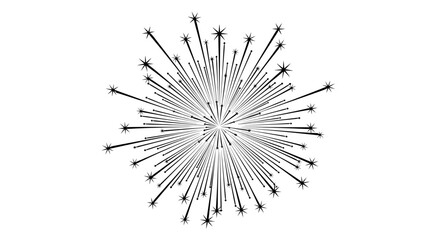 Fototapeta premium Black and white radial starburst with thin evenly spaced lines