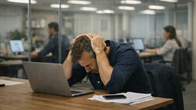 Work stress and burnout concept in office