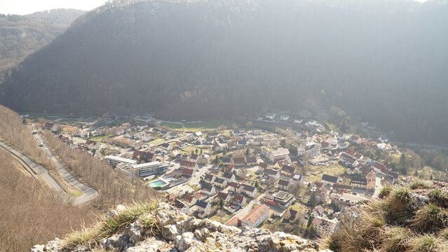 Winter Hiking on the Albsteig Wanderweg in Germany with Castle and Forest Views.
