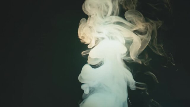 Ethereal smoke pattern swirling in dark background  