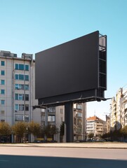 Obraz premium A large blank billboard in a city square