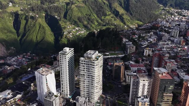 Aerial View of El Panecillo Virgen de Quito Statue Overlooking Quito Ecuador 12