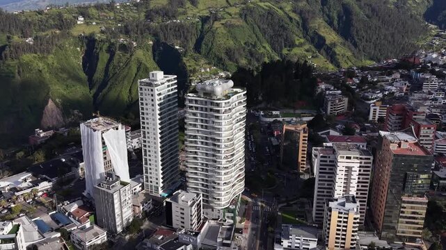Aerial View of El Panecillo Virgen de Quito Statue Overlooking Quito Ecuador 10