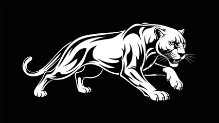 Obraz premium Graphic illustration of panther in motion