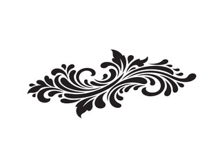 Fototapeta premium Refined floral calligraphy embellishment silhouette for wedding invitation suites
