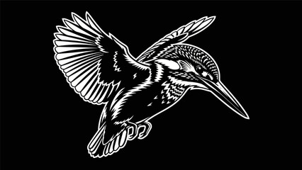 Kingfisher bird graphic illustration © shuma99
