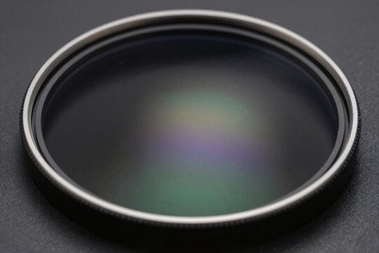 Professional Lens Filter on Dark Background