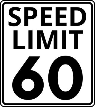 Speed Limit 60 mph Sign Vector