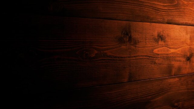 Building Interior Wood In Firelight