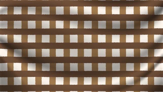 Brown Gingham Fabric Pattern Background with Grunge Texture.Motion Graphics Footage