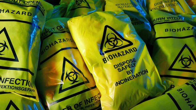 Waste Bags Put In PIle Or Picked Up