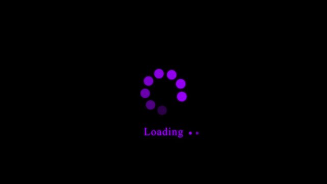 Spinning loading circle animation icon with dotted progress ,loading and buffering icon animation-looped.loading bar progress loop Animation video transparent background with channel 4k video.