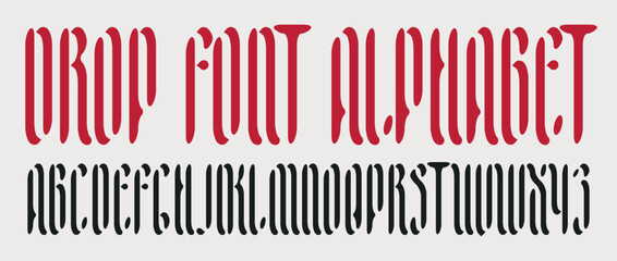 Vector simple Gothic font with rounded corners. Full Latin alphabet with small letters. Imitates letters written with paint through a stencil © paseven