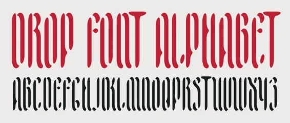 Vector simple Gothic font with rounded corners. Full Latin alphabet with small letters. Imitates letters written with paint through a stencil © paseven