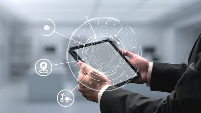 Goods delivery tracking icons show shipping, goods delivery routes, and logistics monitoring. Goods delivery tracking ensures timely goods delivery, secure handling, and accurate tracking. Gist