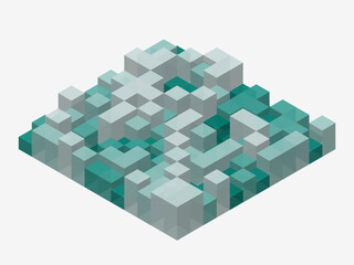 Fototapeta premium Isometric 3D Cube Grid Abstract Vector Background