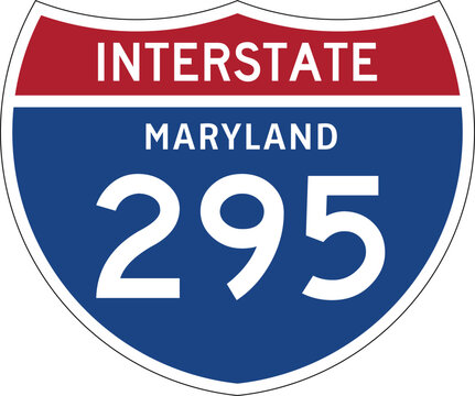 Interstate 295 Maryland MD I-295 US Interstate Highway Route Shield Badge Vector

