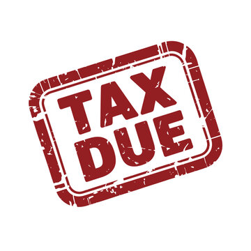 Tax due stamp illustration for financial and accounting purposes