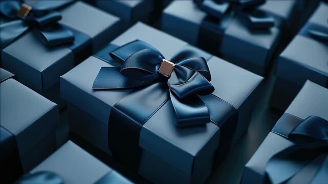 Vibrant gift boxes for the holiday season, adorned with elegant ribbons and bows.