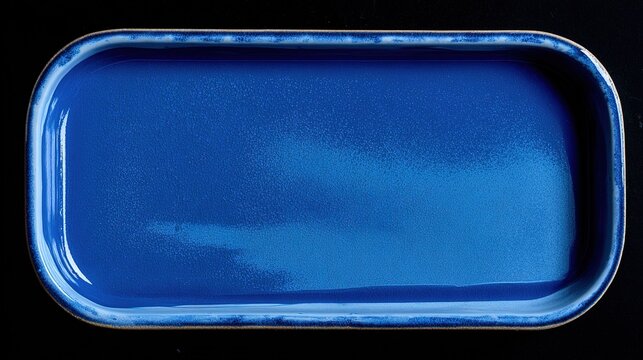 Elegant Glass Tray with Deep Blue Color and Sleek Finish