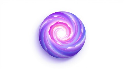 Fototapeta premium Spiral shape, vibrant purple hues, glowing center. Suggests energy, cosmos, or magical effect. Simple design, clean background.