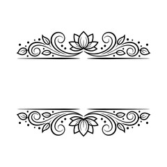 Fototapeta premium A symmetrical floral pattern with intricate swirls and lotus motifs.