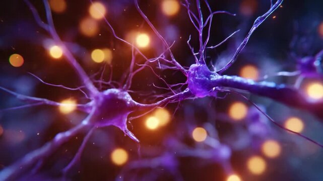 Exploring the Intricate World of Neurons: A Close-Up of Neural Connections and Their Complex Interactions Illuminated by Ethereal Light Effects.